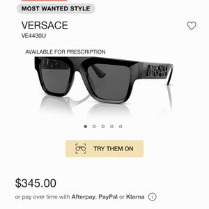 Versace unisex sunglasses. Black.
